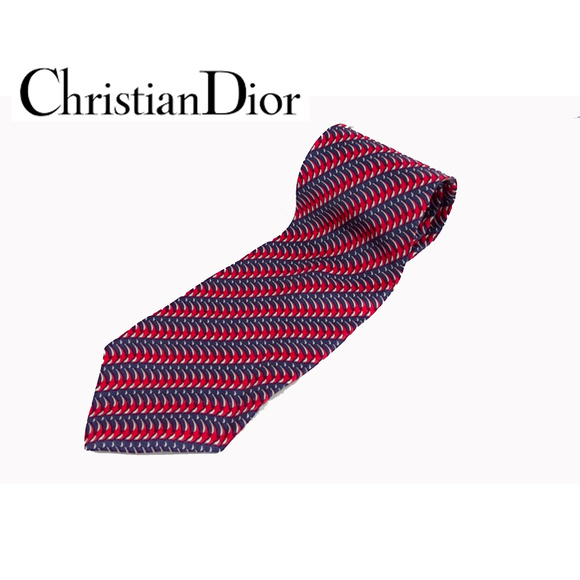 Red White and Blue Christian Dior Tie - Picture 1 of 5